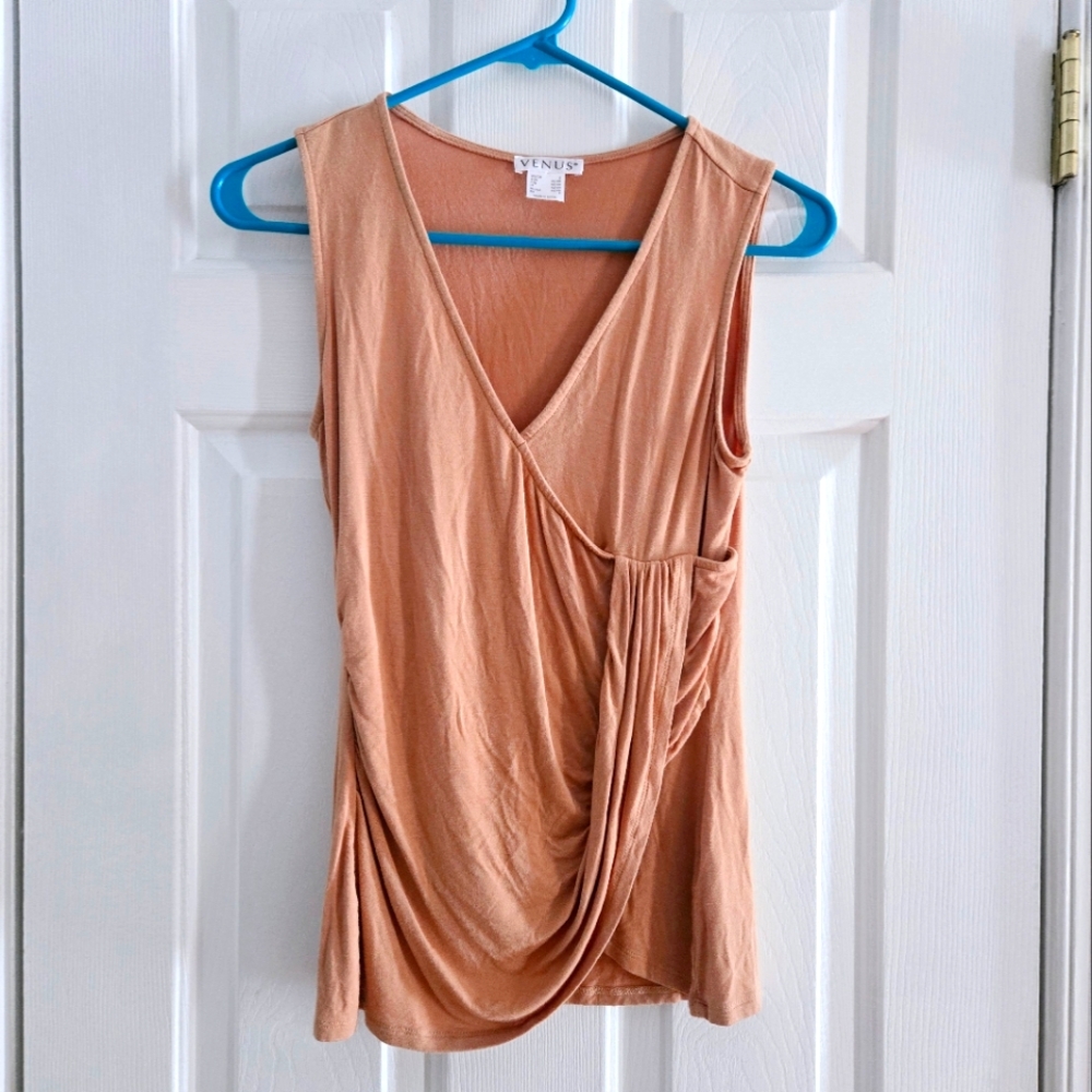 Venus Small Tan Sleeveless Drape Top